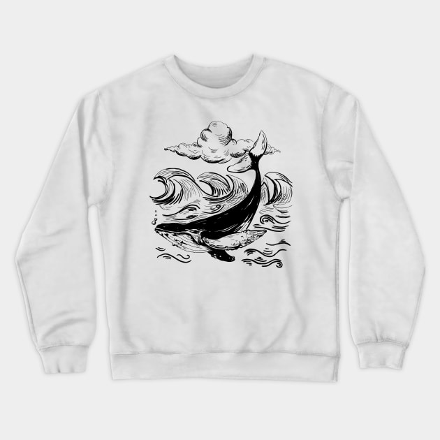 Humpback Whale Crewneck Sweatshirt by SWON Design